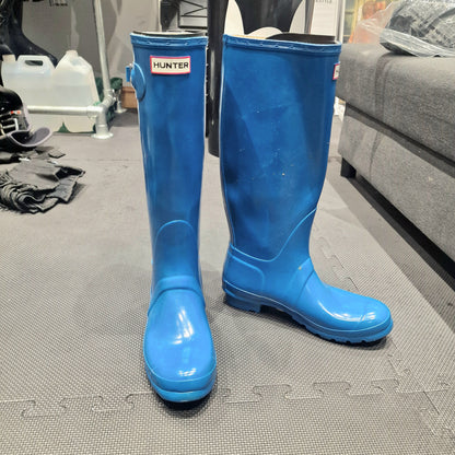 Hunter Mens Wellington Boots Blue UK8/US9